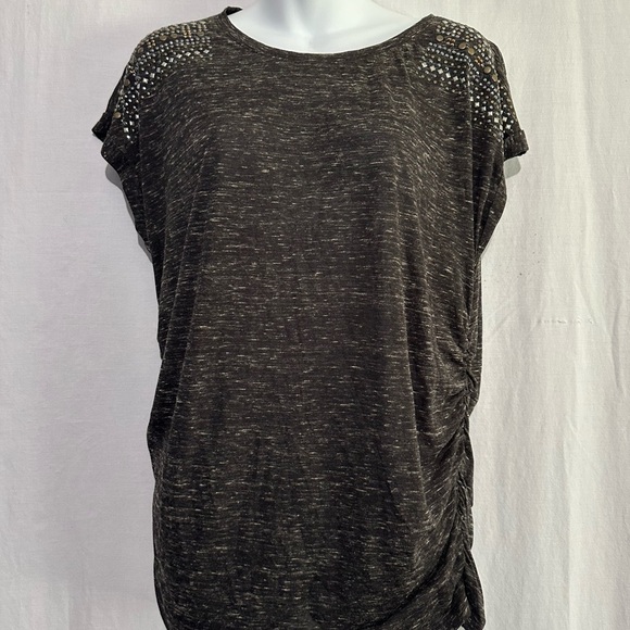 Cato Dark Heathered Gray Short Sleeve Top Large - Picture 1 of 5